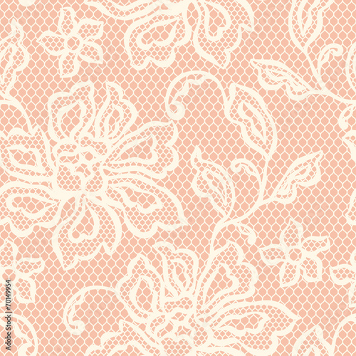 Old lace seamless pattern with ornamental flowers.