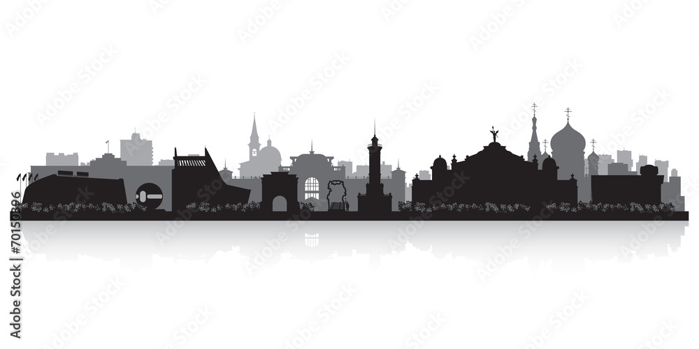 Omsk Russia city skyline vector silhouette