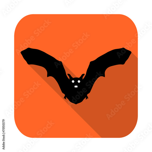 Flat design icon for Halloween. silhouette bat
