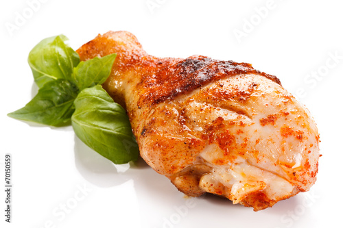 Grilled chicken leg photo