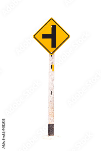 Intersetion traffic Symbol isolated on white background photo