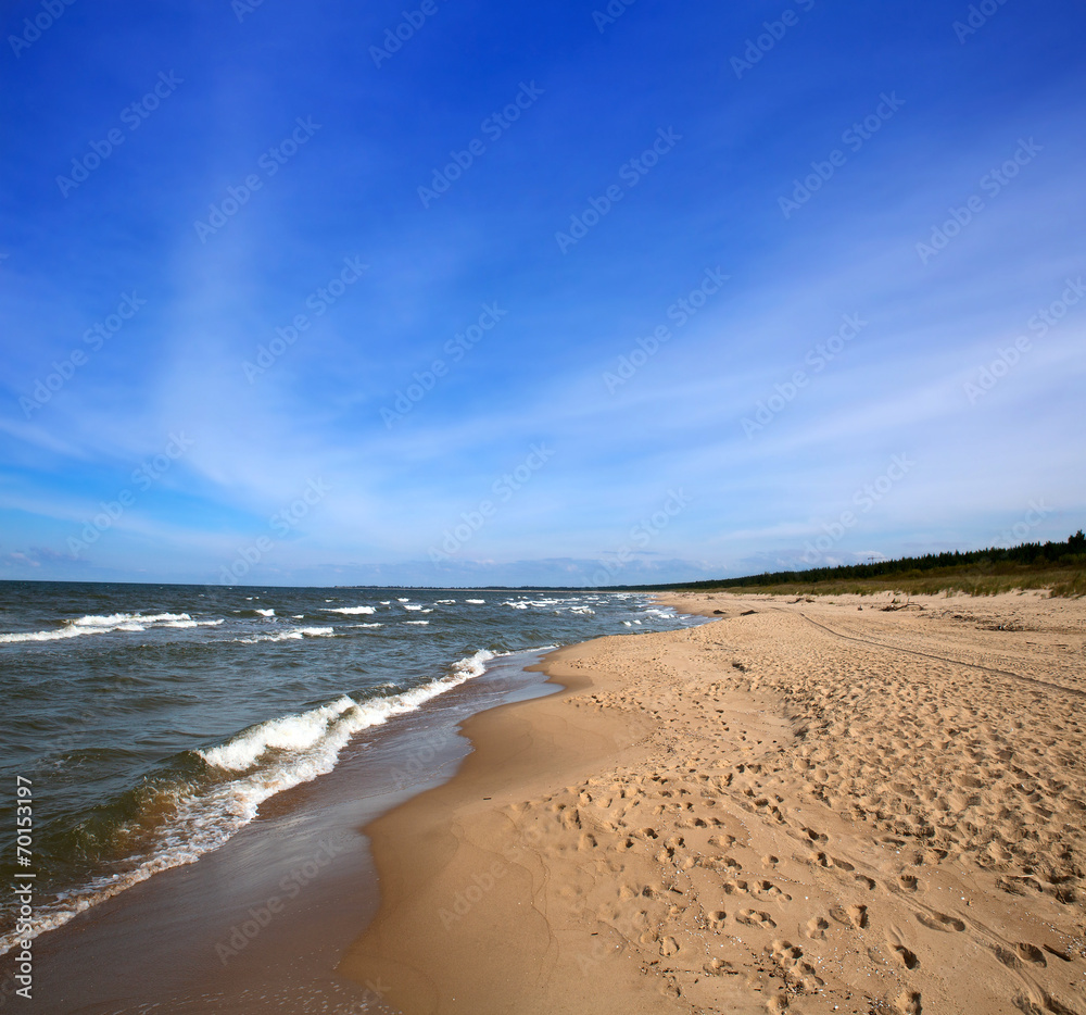 Baltic sea beach near Gdansk, Poland.