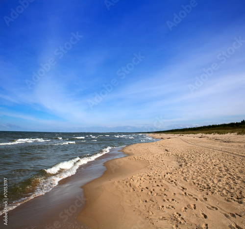 Fototapeta Naklejka Na Ścianę i Meble -  Baltic sea beach near Gdansk, Poland.