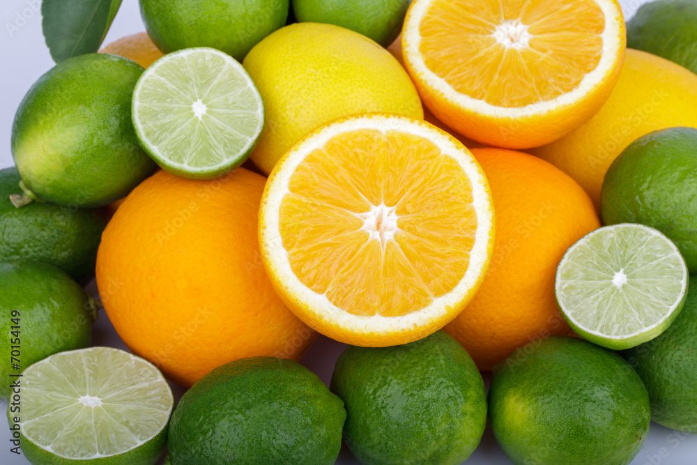 Mix of fresh citrus fruits Mix of fresh citrus fruits