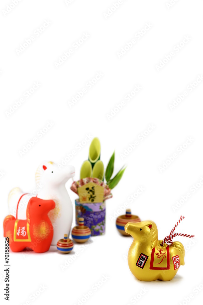 Fototapeta premium 馬 和風置物