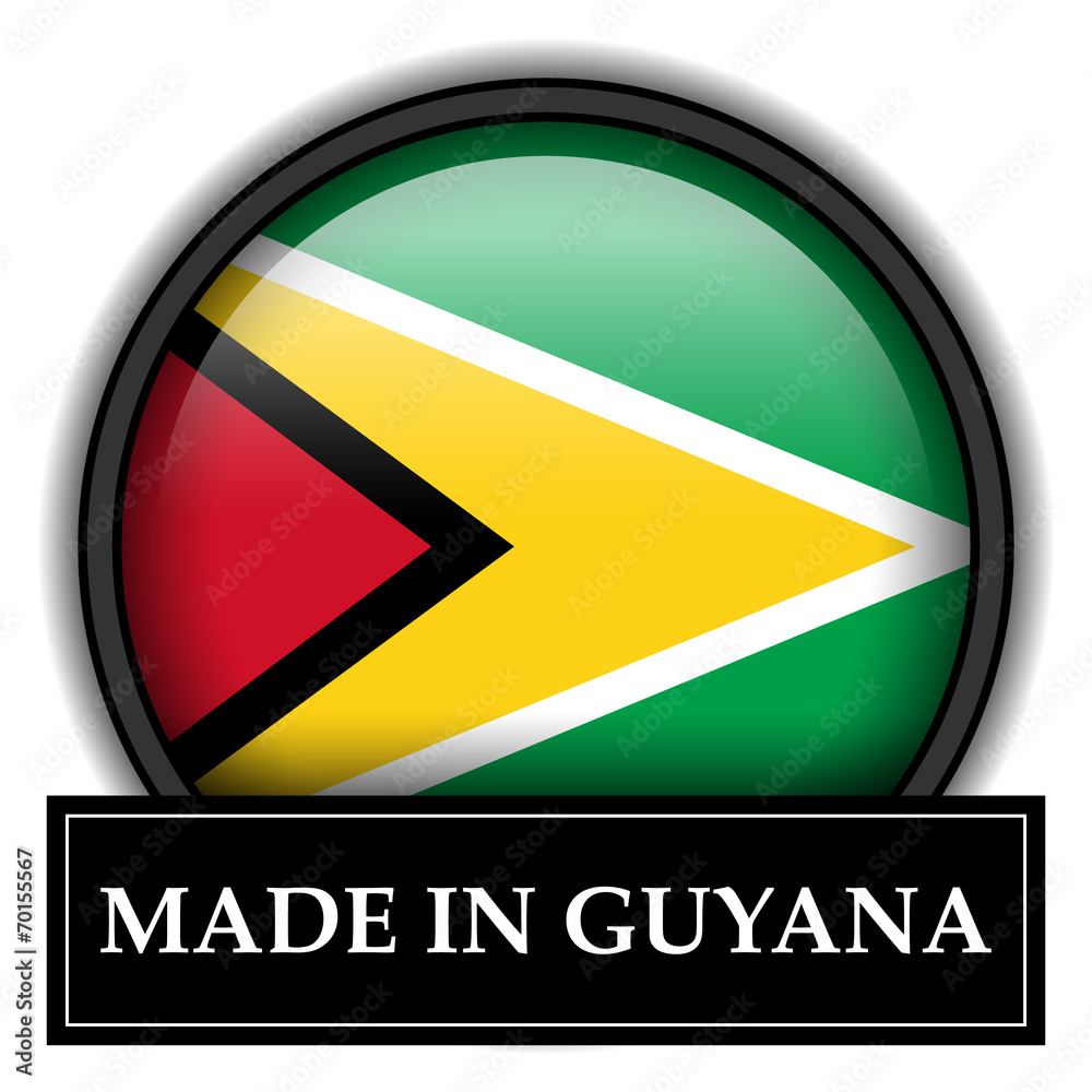 Fototapeta premium Made in button - Guyana
