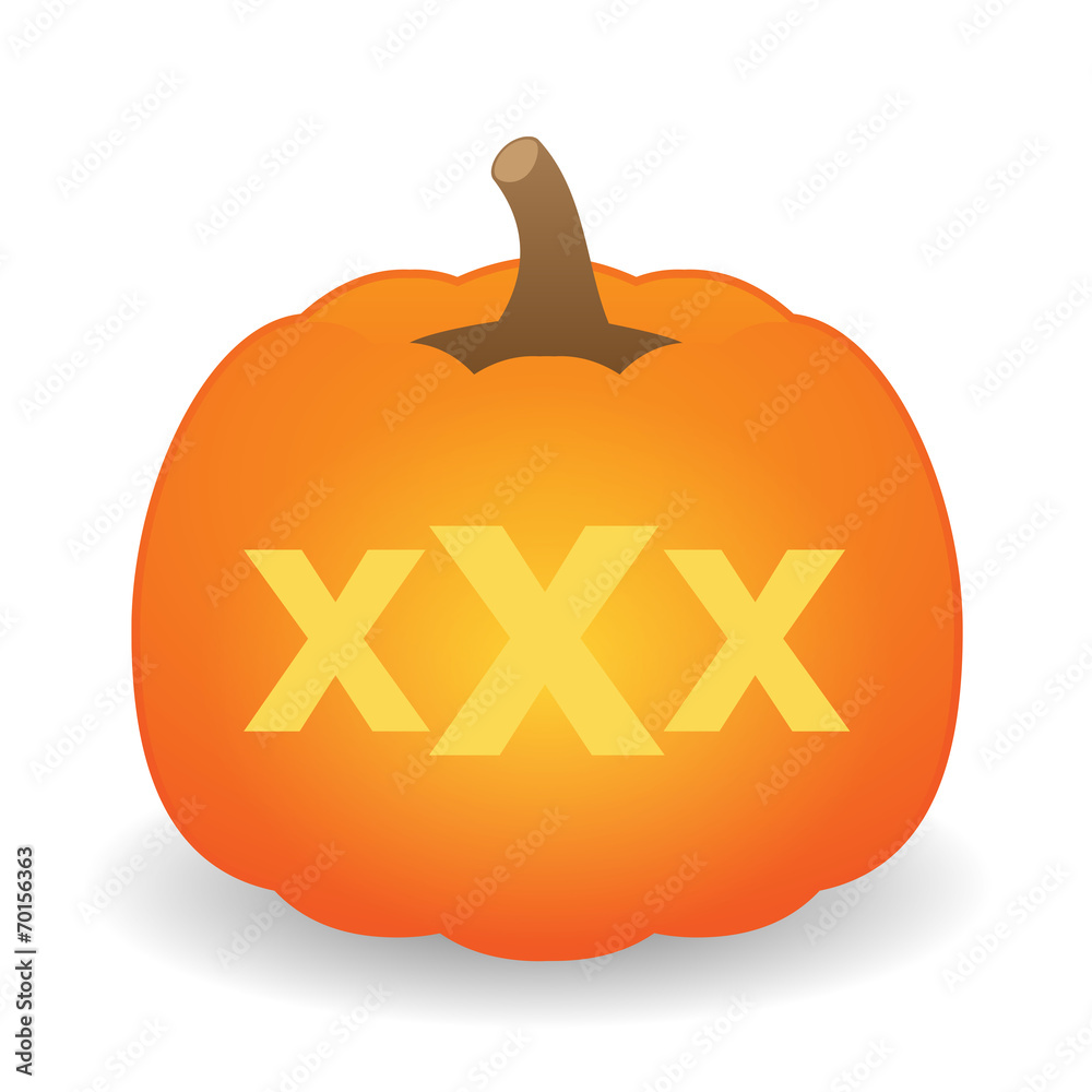 Naklejka premium pumpkin with a triple x sign