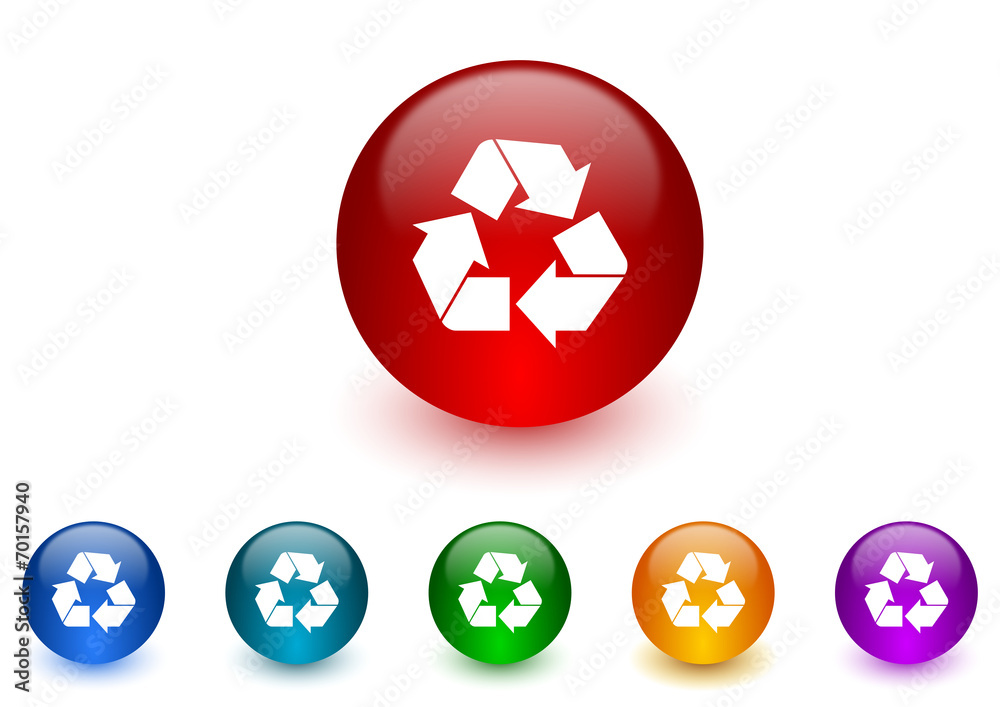 recycle internet icons colorful set recycle internet icons colorful set