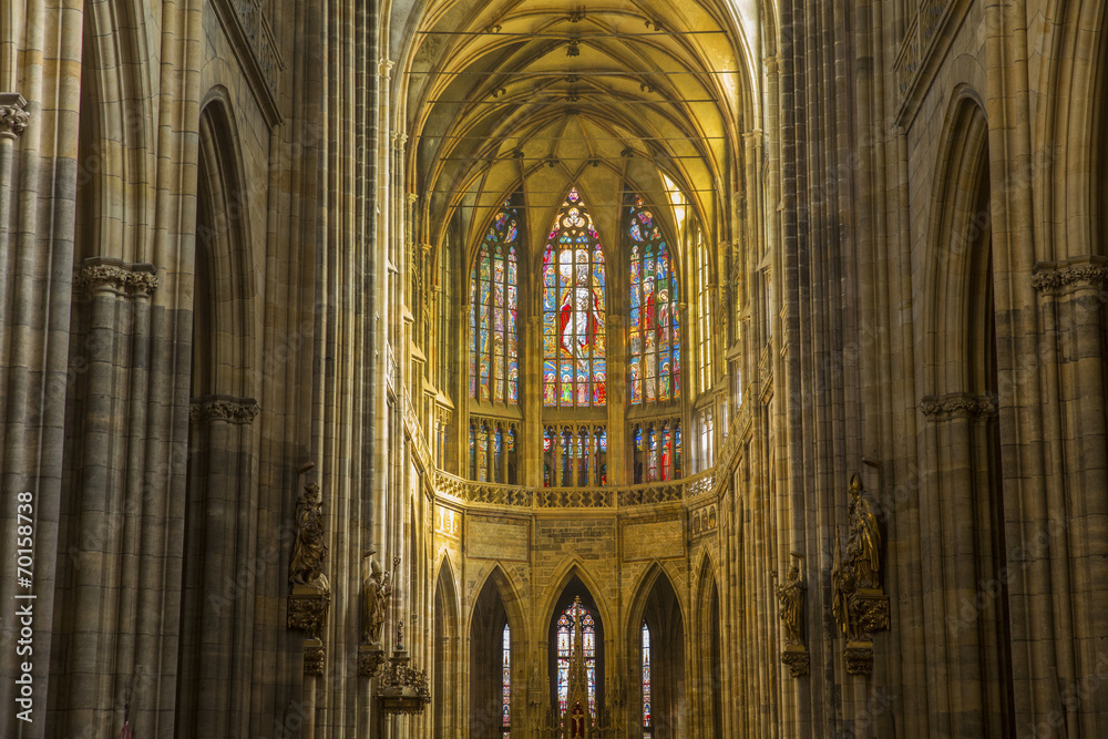 interior of cathedral in Prague