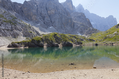 Coldai lake, in the Dolomites