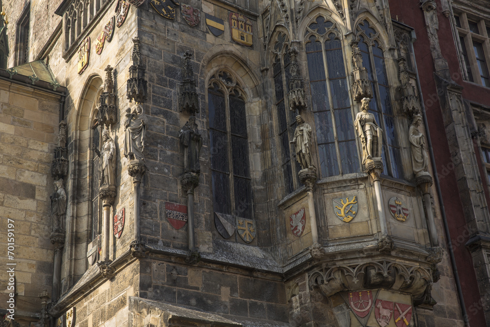 sculpture elements on cathedral in Prague