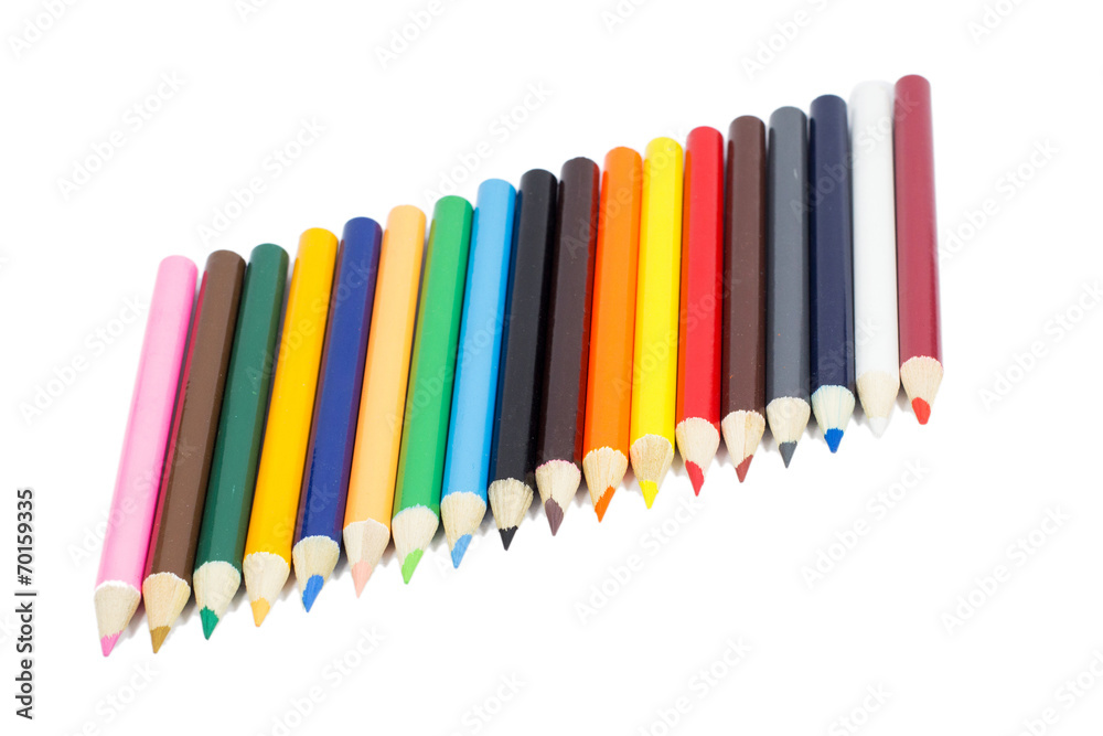 Color pencil laying on white background Color pencil laying on white background