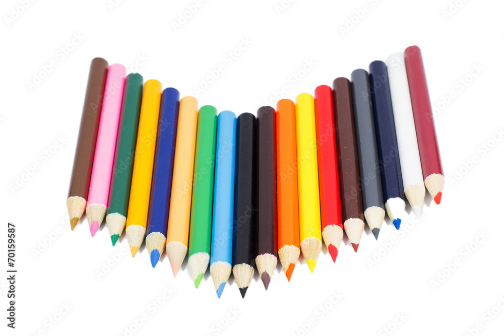 Color pencil laying on white background Color pencil laying on white background