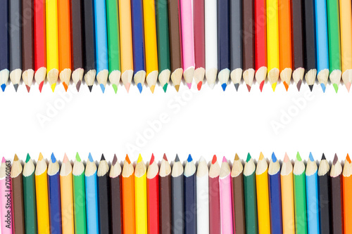 Color pencil frame with white blank area
