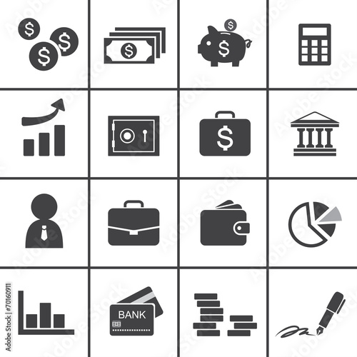 Money, finance, banking icons