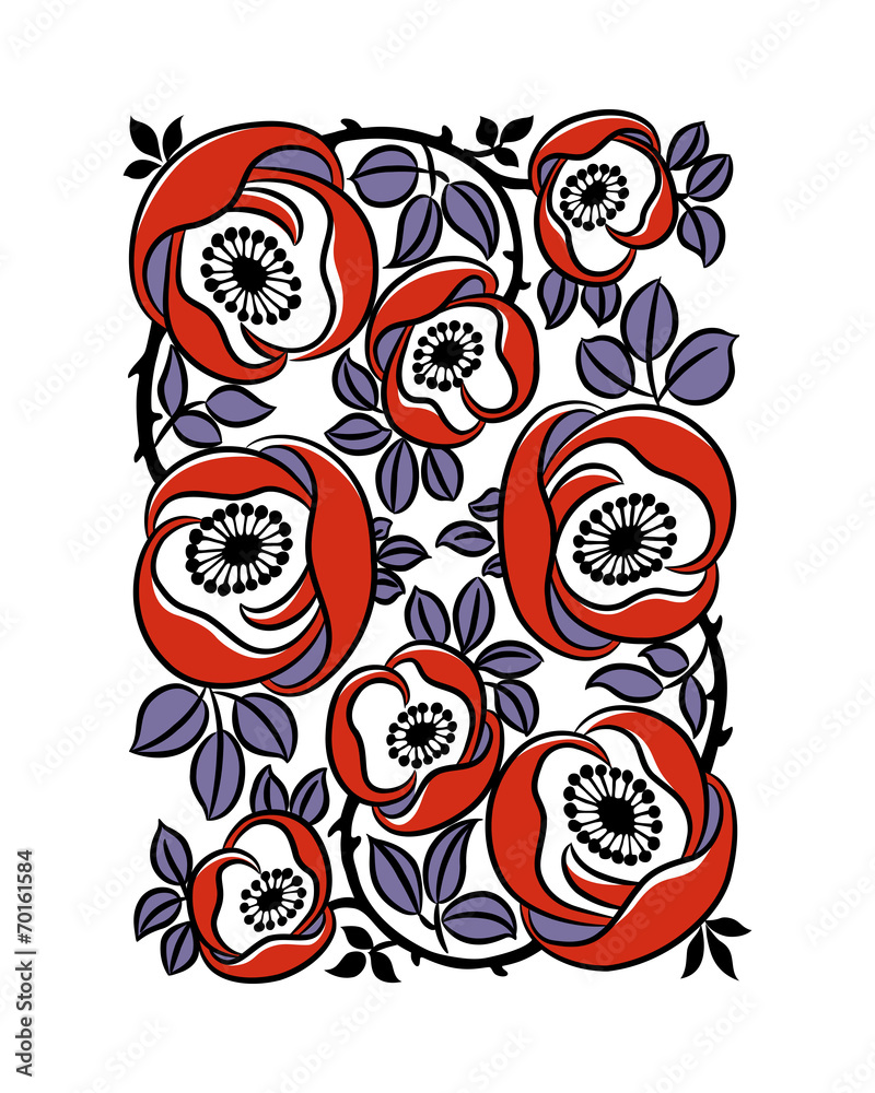 Nouveau floral pattern. Vector illustration Nouveau floral pattern. Vector illustration