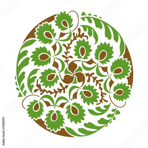 Floral decoration round vignette. Vector illustration