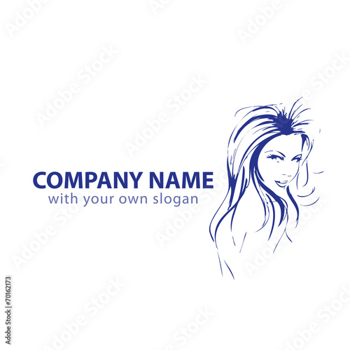 Friseur Kopf Gesicht Logo Silhouette Vektor