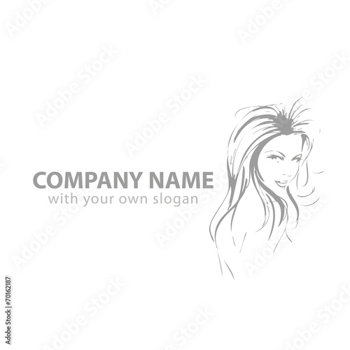 Friseur Kopf Gesicht Logo Silhouette Vektor