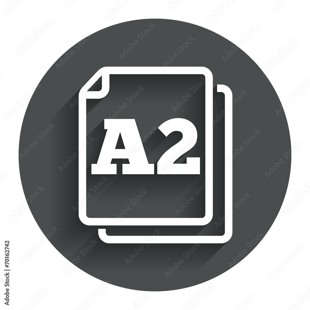 Paper size A2 standard icon. Document symbol. Paper size A2 standard icon. Document symbol.