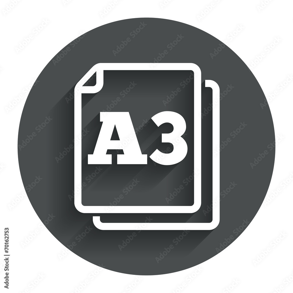 Paper size A3 standard icon. Document symbol. Paper size A3 standard icon. Document symbol.