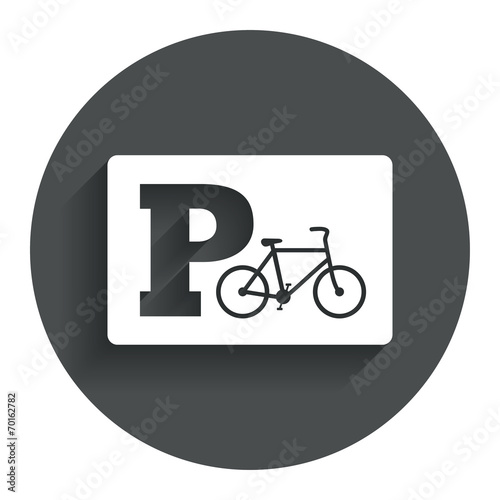 Parking sign icon. Bicycle parking symbol.