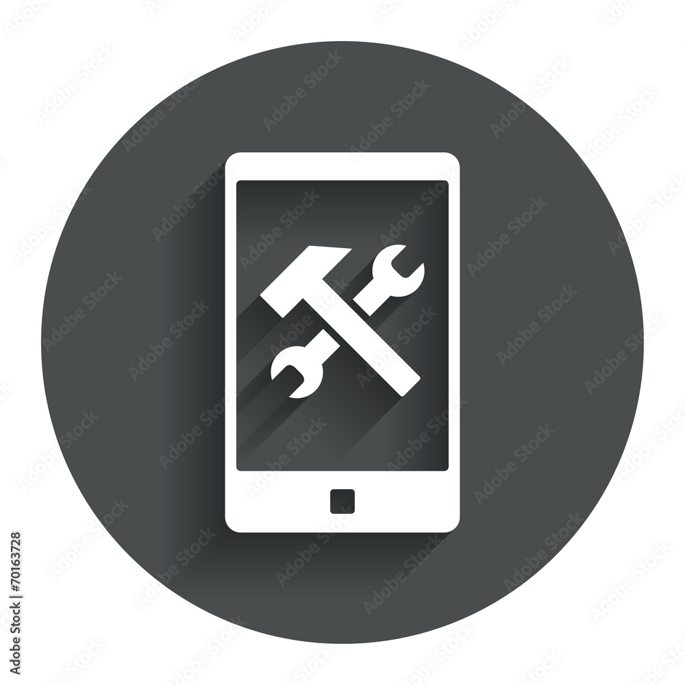 Smartphone repair sign icon. Service symbol.