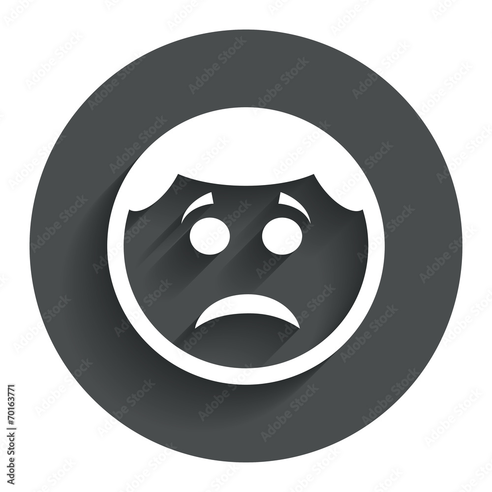 Fototapeta premium Sad face sign icon. Sadness symbol.