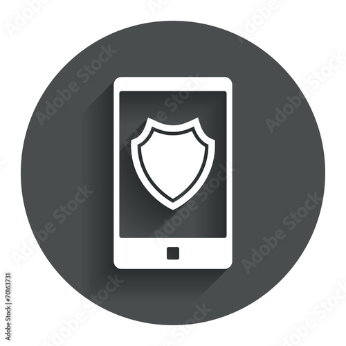 Free Download Smartphone protection sign icon. Shield symbol. - GFXLoad