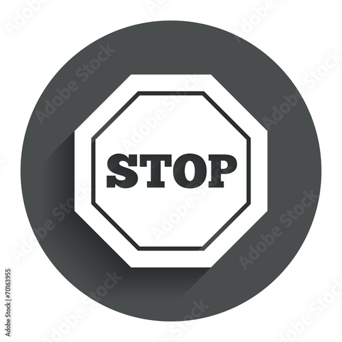 Traffic stop sign icon. Caution symbol.