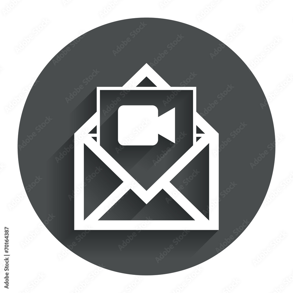 Video mail icon. Video camera symbol. Message. Video mail icon. Video camera symbol. Message.