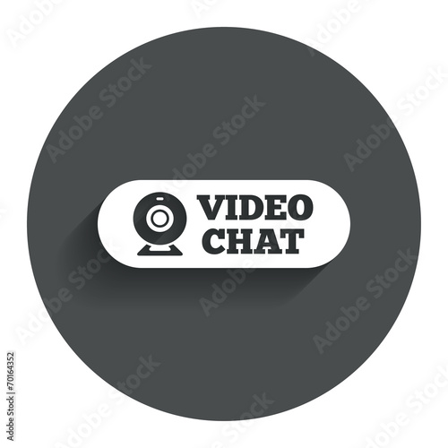 Video chat sign icon. Webcam video talk.