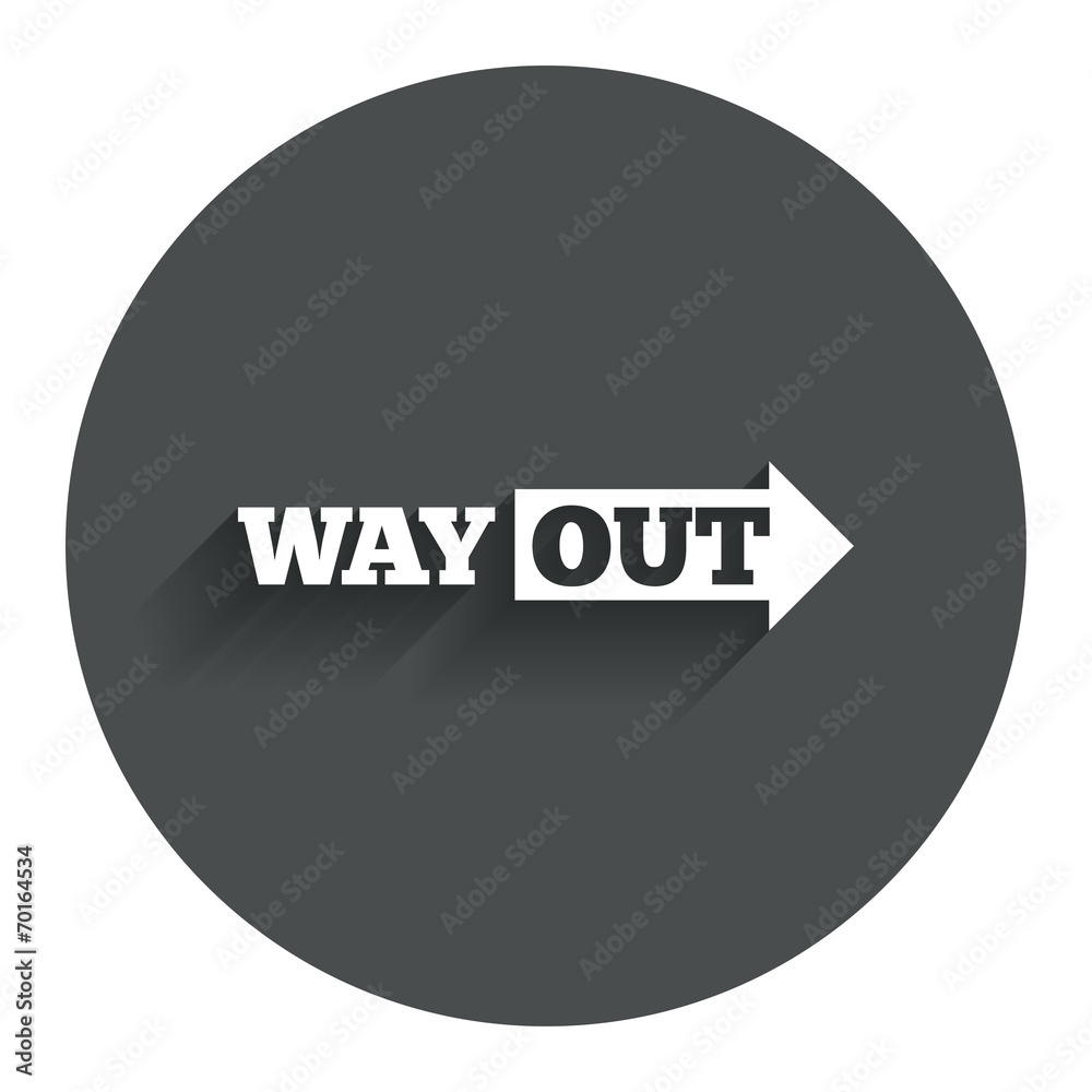 Way out right sign icon. Arrow symbol. Way out right sign icon. Arrow symbol.
