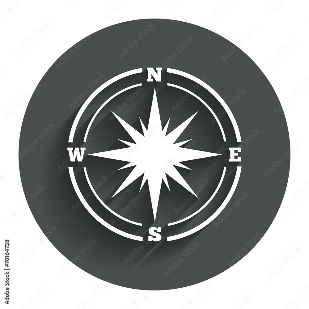 Compass sign icon. Windrose navigation symbol. Compass sign icon. Windrose navigation symbol.