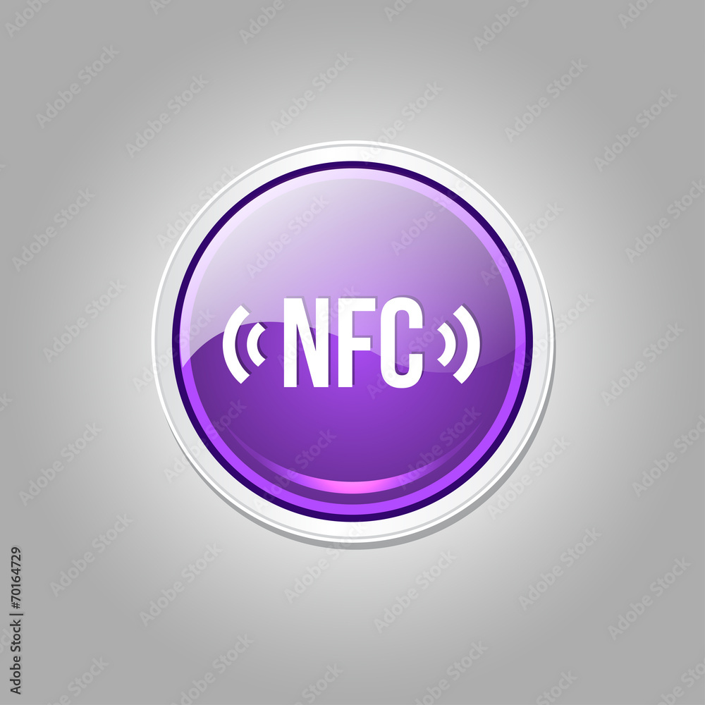 NFC Circular Vector Purple Web Icon Button NFC Circular Vector Purple Web Icon Button