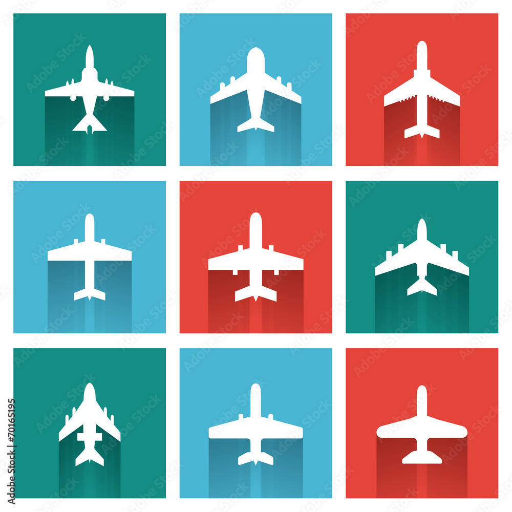 vector icons of airplanes vector icons of airplanes