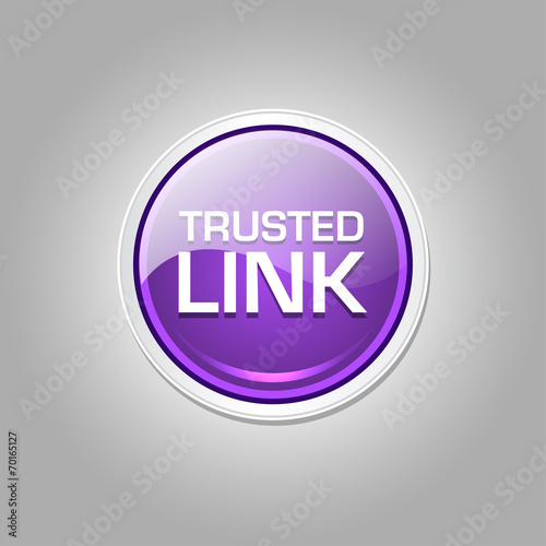 Trusted Link Glossy Shiny Circular Vector Button