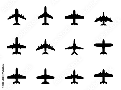 vector icons of airplanes photo