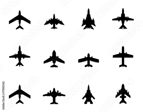 vector icons of airplanes
