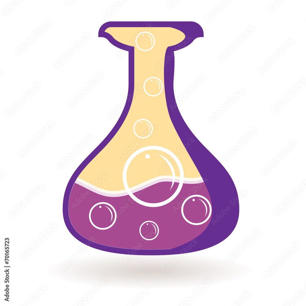Bottle with energy. Magical object. Isolated icon. Fantastic ele Bottle with energy. Magical object. Isolated icon. Fantastic ele