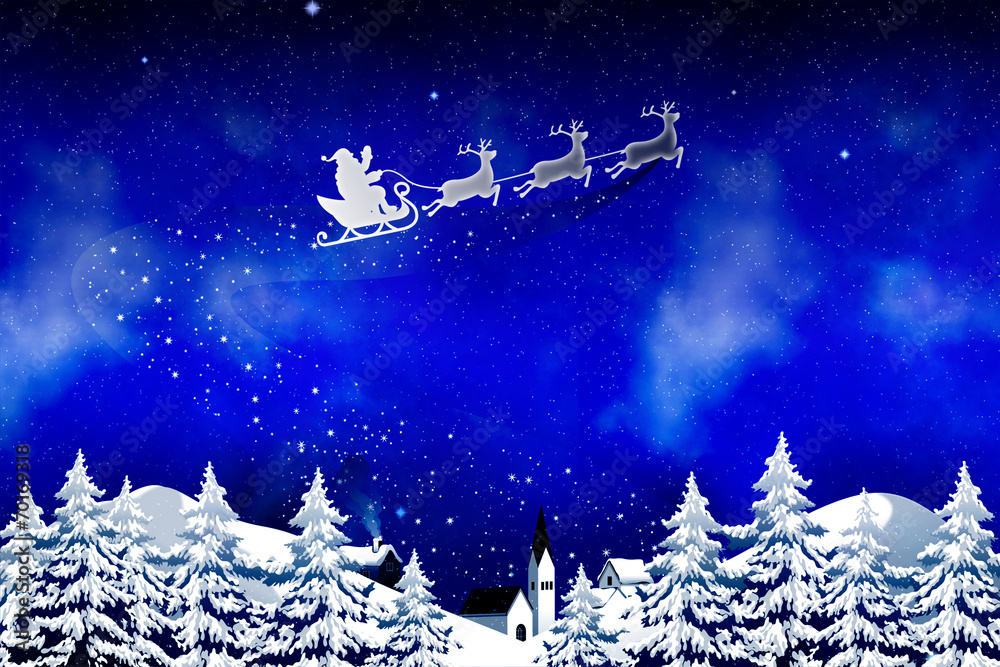 Weihnachten im Schnee Stock-Illustration  Adobe Stock