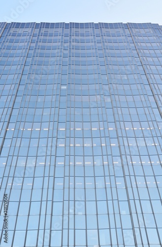 Glass facade of modern office building