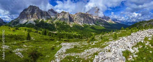 Amazing view of mountain trail, Tofane, Dolomites