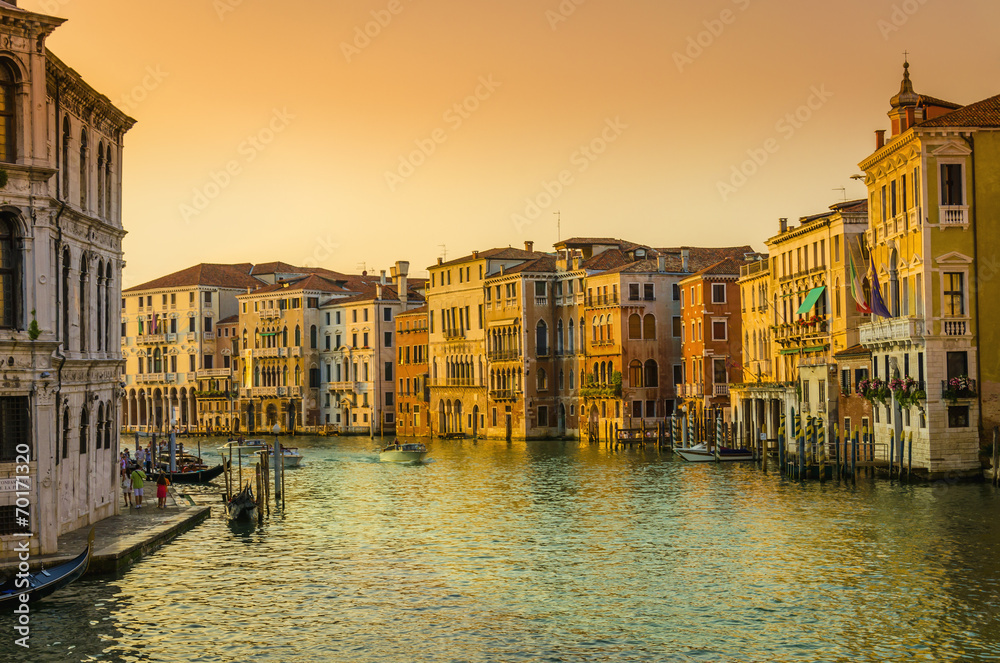 Venetian sunset, Grand Canal, Venice, Italy