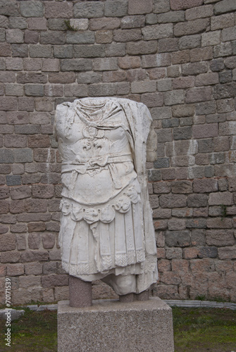 Broken statue of a warrior man in Pergam photo