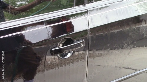 Rinsing off car