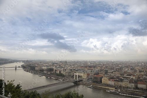 Aerial view of Budapest with Danube