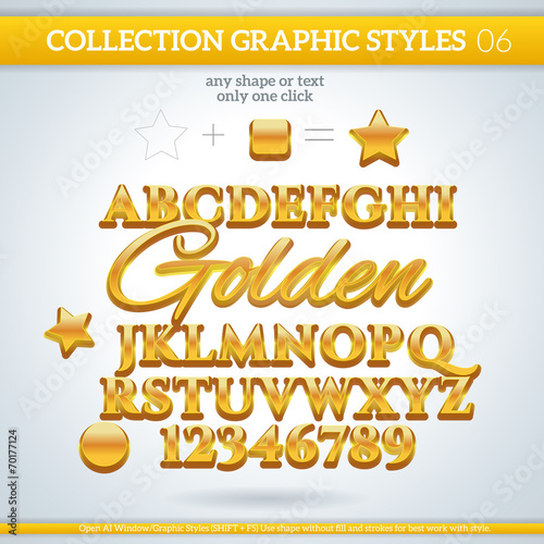 Golden Graphic Styles for Design. use for decor, text, title, ca