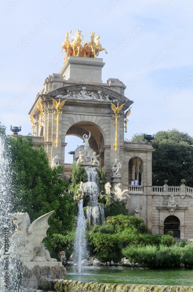 Fountain at Parc de la Ciutadella in Barcelona, Spain
