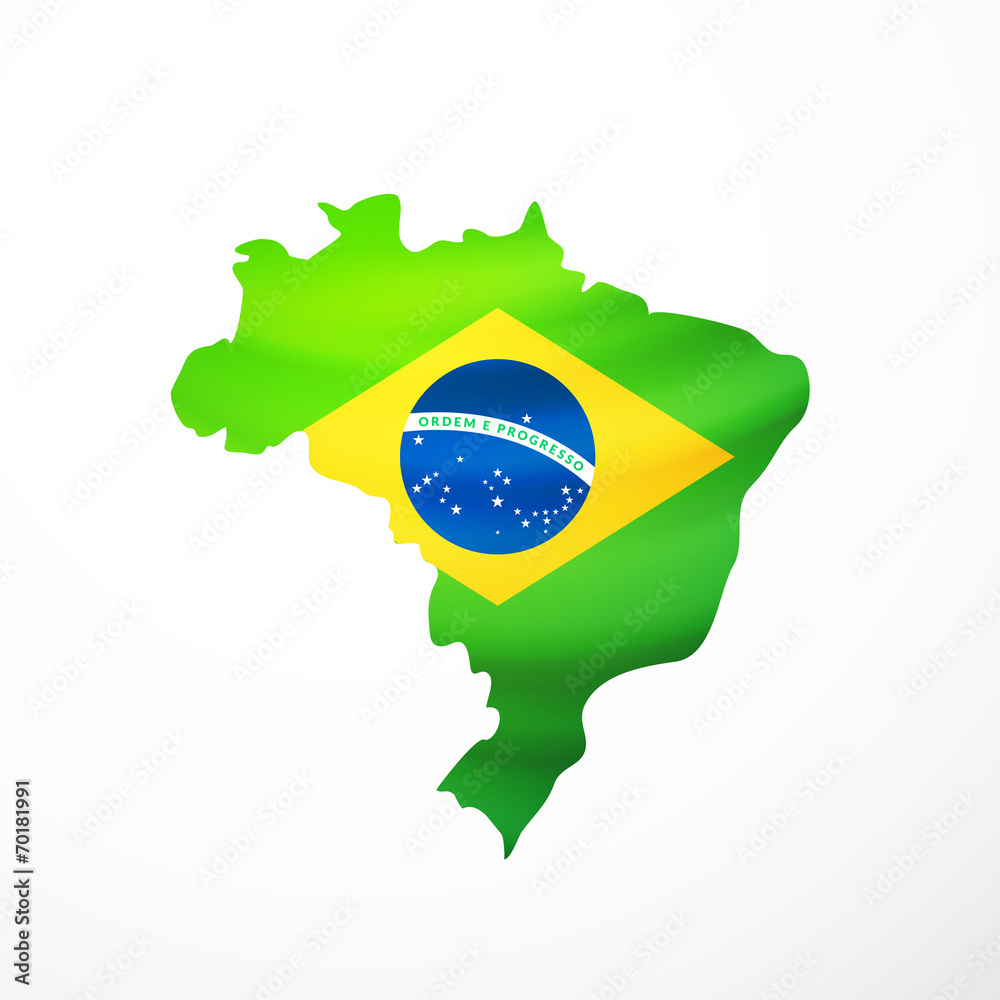 Fototapeta premium Vector flag maps of Brazil